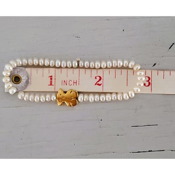 18K Gold Tous Sweet Dolls Pearls and Bear Motif Bracelet - Picture 4 of 5